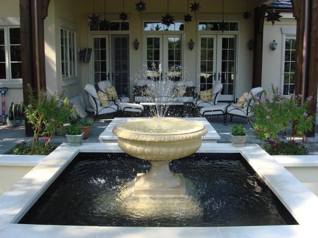 Formal Water Feature, Outdoor Room, Ornamental Planting Beds