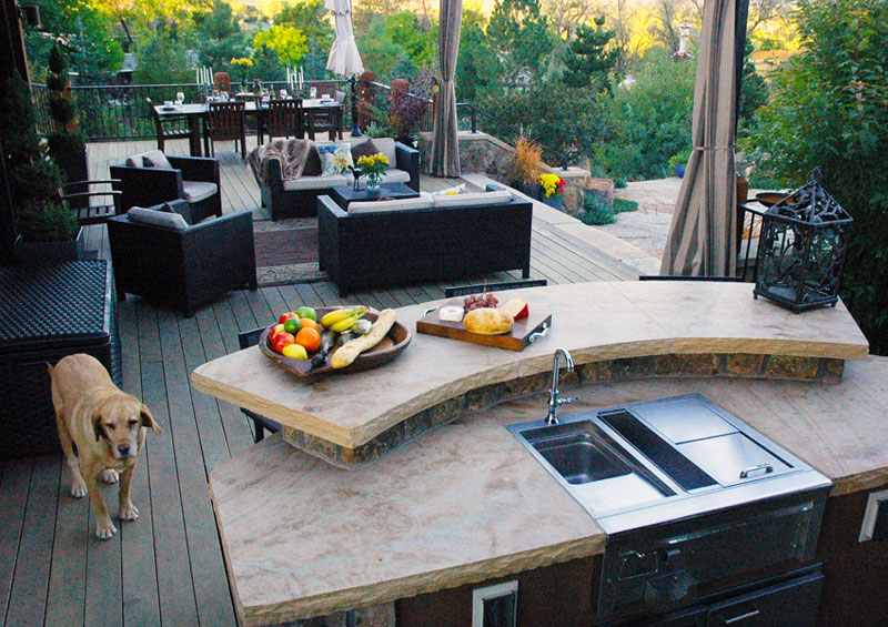 Outdoor Living Space, Bar Top, Outdoor Kitchen, Hardwood Deck