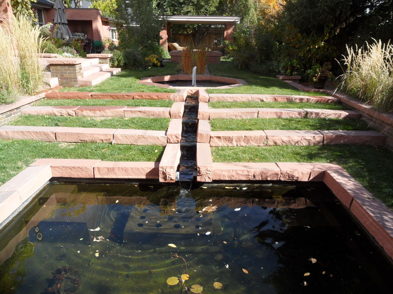 French Formal Hardscape, Custom Water Feature, Fountain, Outdoor Room